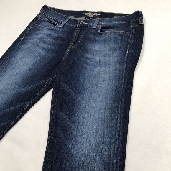 LUCKY Janet Sweet Straight Crop Jean Women 8/29 (36x26) Whisker Denim Blue Ankle - Picture 5 of 16